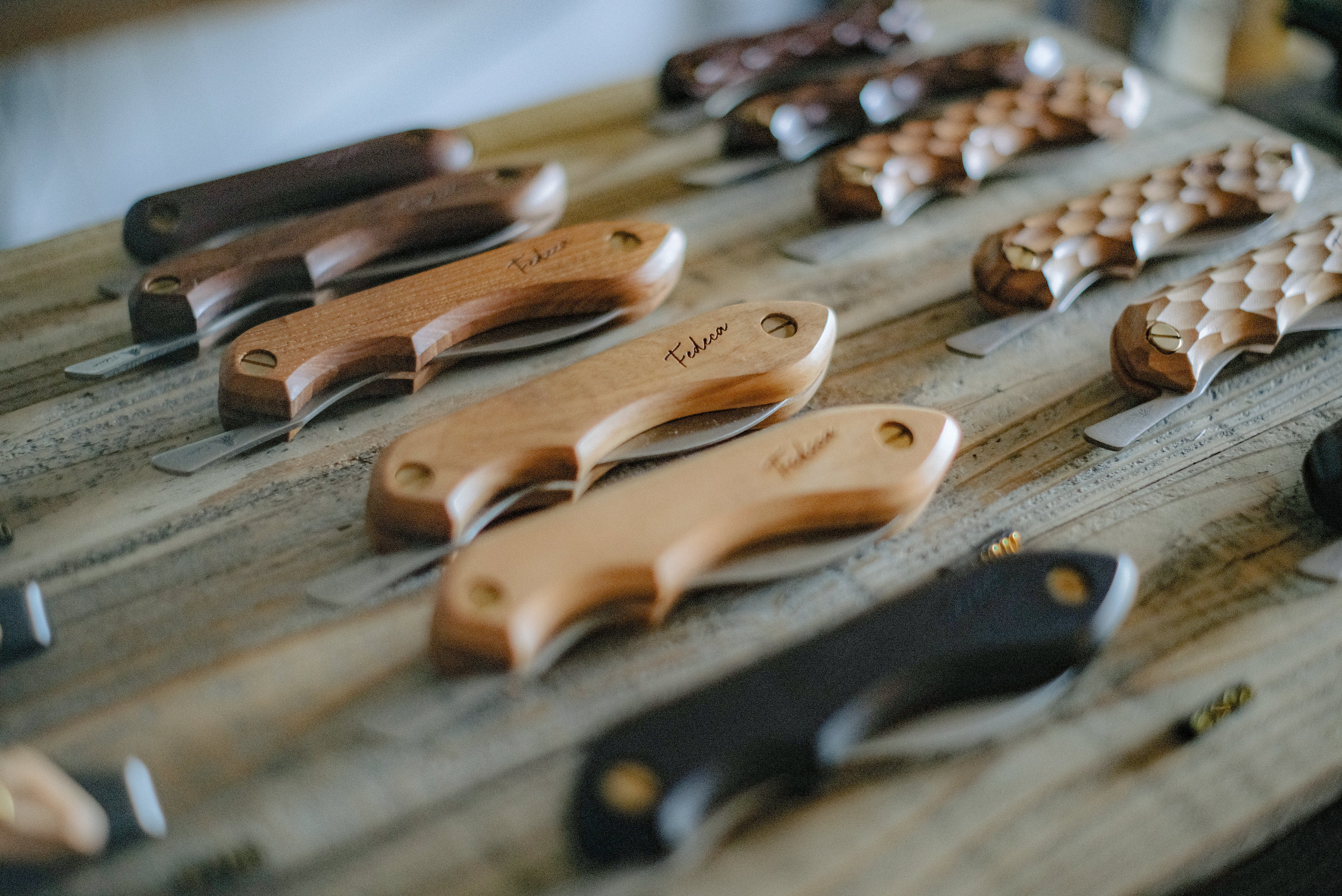 折畳式料理ナイフ -天然木