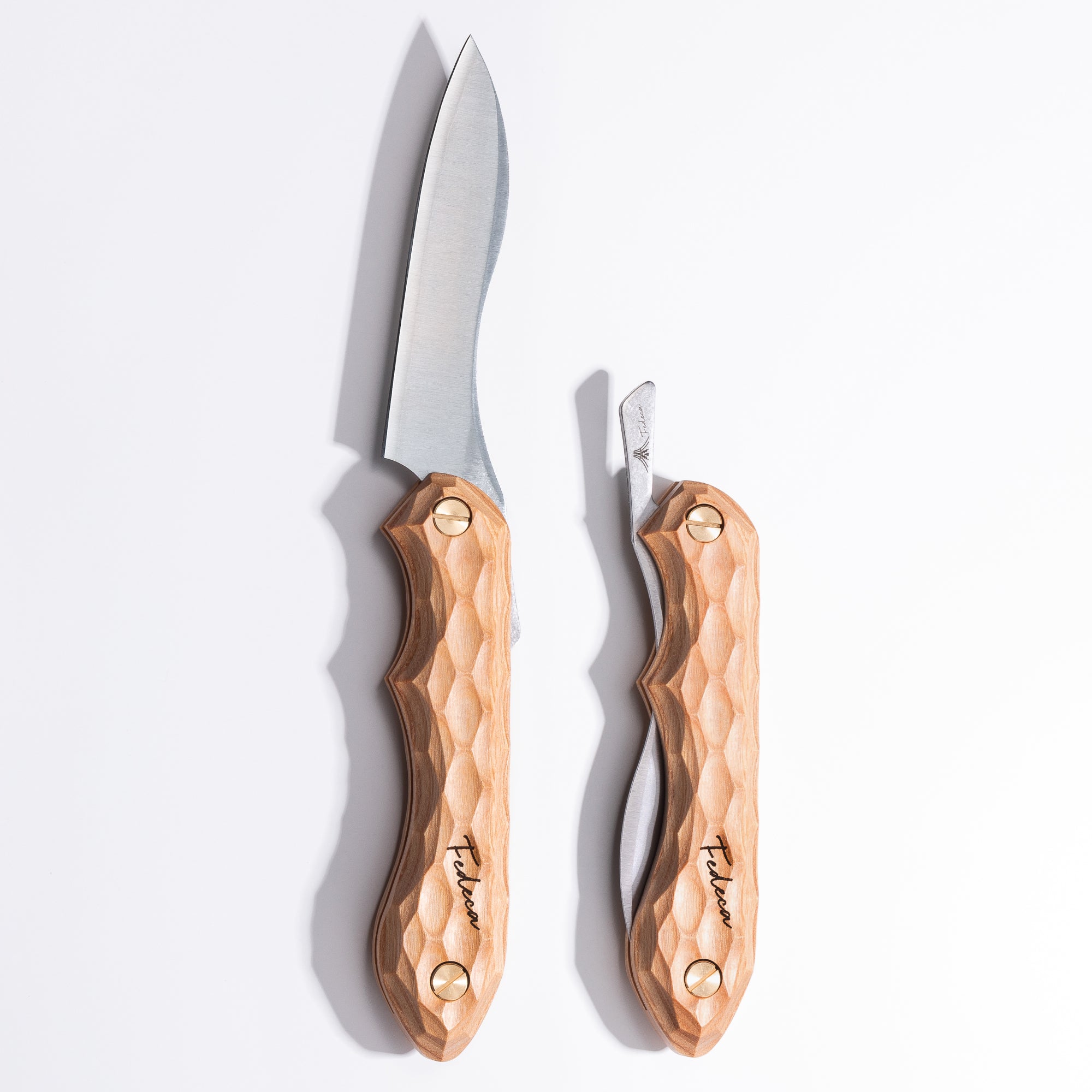 強化木】折畳式料理ナイフ 名栗ホワイト (ステンレス鋼/銀紙三号) 11,000円 